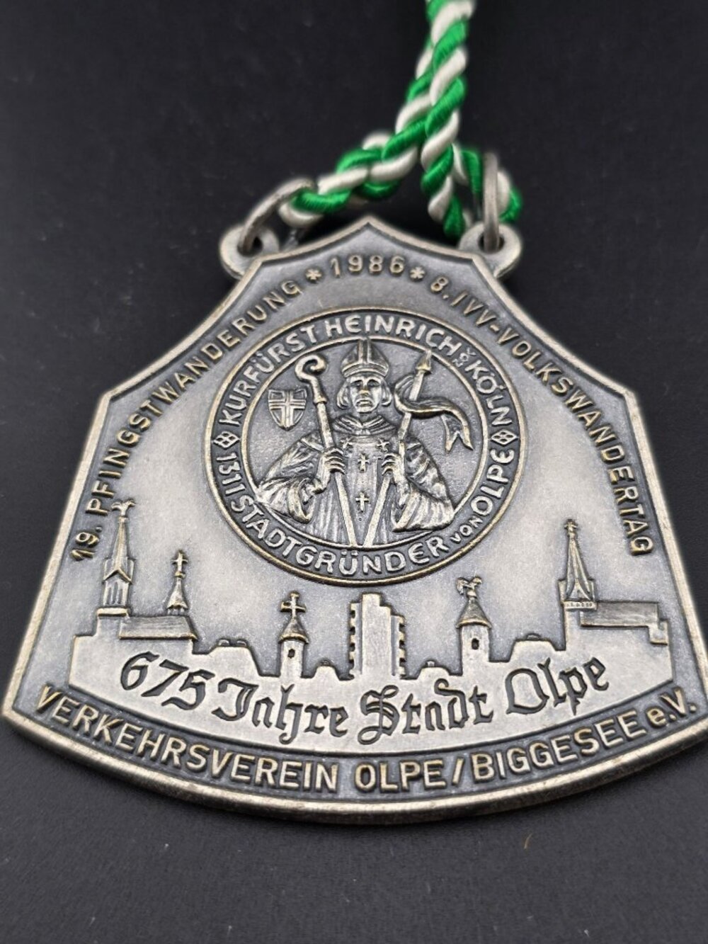 Vintage Medal 1986 Medal 675 Jahre Stadt Olpe IVV Volkswandertag Anniversary - Picture 2 of 7